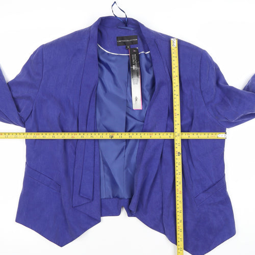 Marks and Spencer Women Blue Size 16 Blazer Shawl Collar Workwear Jacket