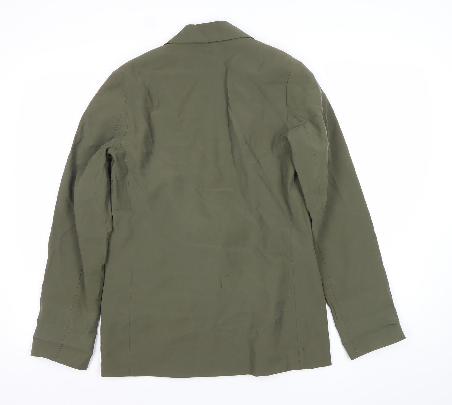 Tu Women Green Size 8 Double-Breasted Blazer Jacket