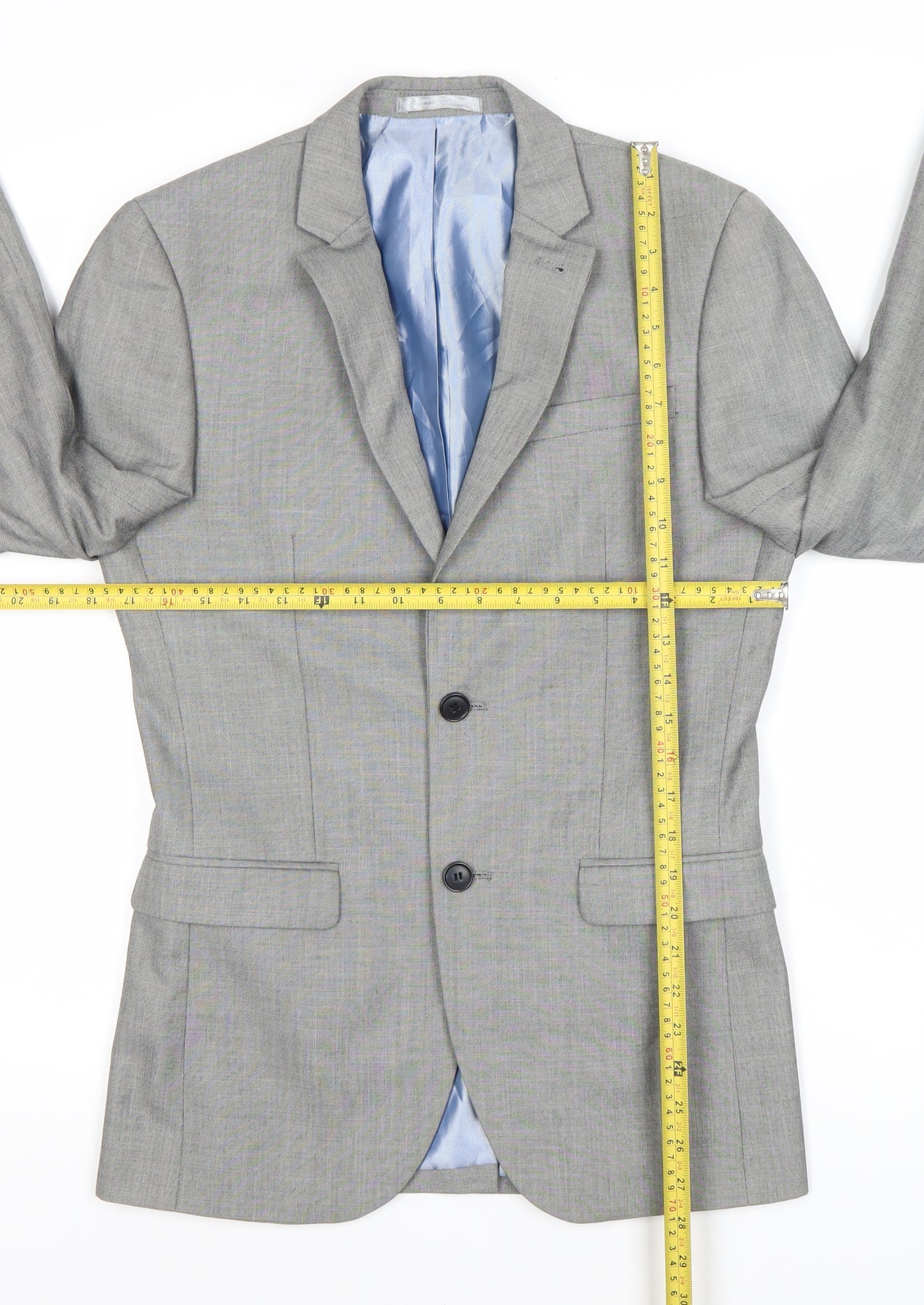 Cedar Wood State Men's Grey 34R Suit Jacket Regular Fit Blazer