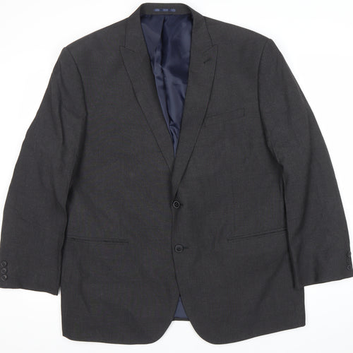 Next Men’s Grey 46in XL Suit Jacket Regular Fit Business Blazer