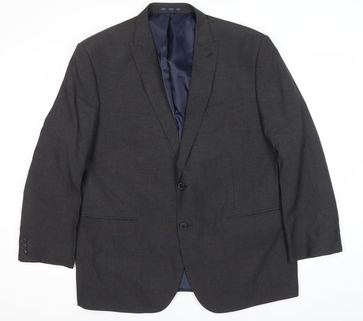 Next Men’s Grey 46in XL Suit Jacket Regular Fit Business Blazer