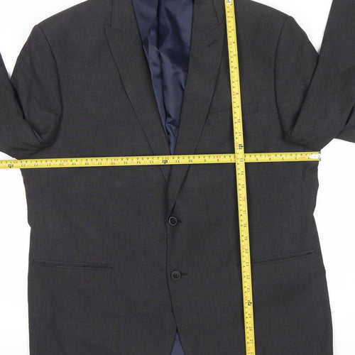 Next Men’s Grey 46in XL Suit Jacket Regular Fit Business Blazer