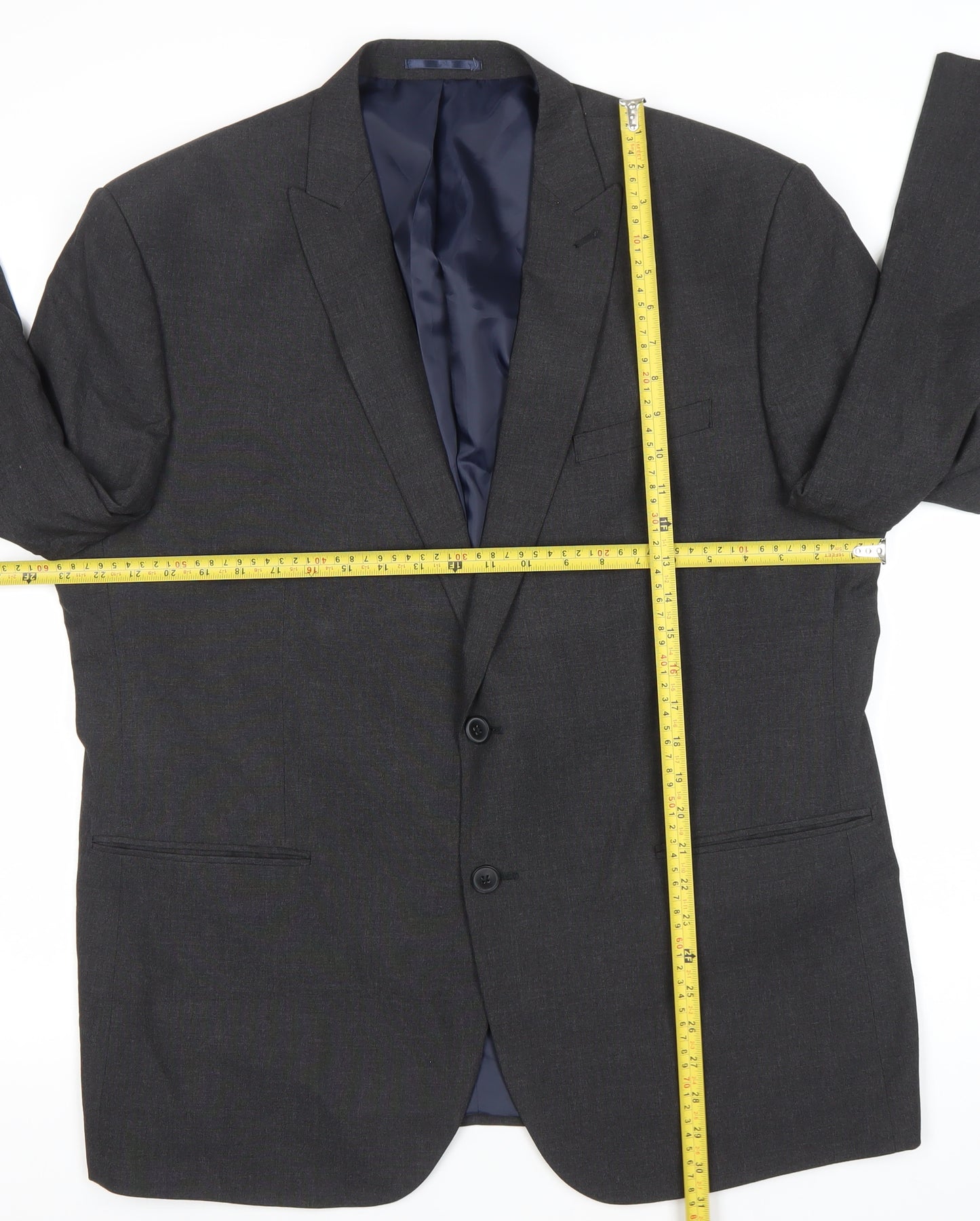Next Men’s Grey 46in XL Suit Jacket Regular Fit Business Blazer