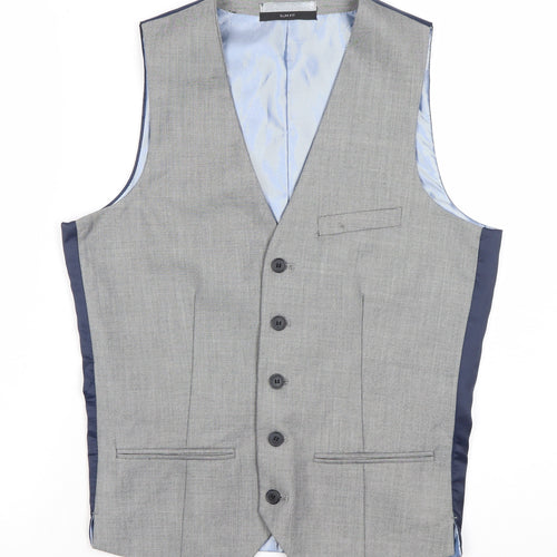 Cedar Wood State Mens Grey Slim Fit Waistcoat XS 36 Chest Formal