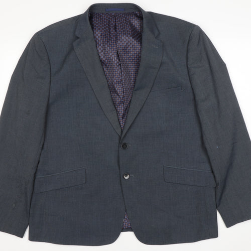 Skopes Mens Blue 46S Suit Jacket Notch Lapel Business Wedding