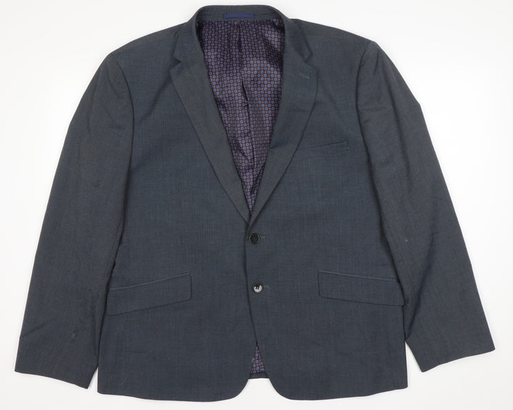 Skopes Mens Blue 46S Suit Jacket Notch Lapel Business Wedding