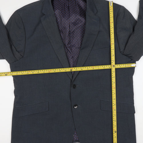 Skopes Mens Blue 46S Suit Jacket Notch Lapel Business Wedding