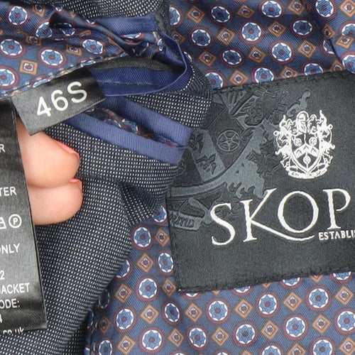 Skopes Mens Blue 46S Suit Jacket Notch Lapel Business Wedding