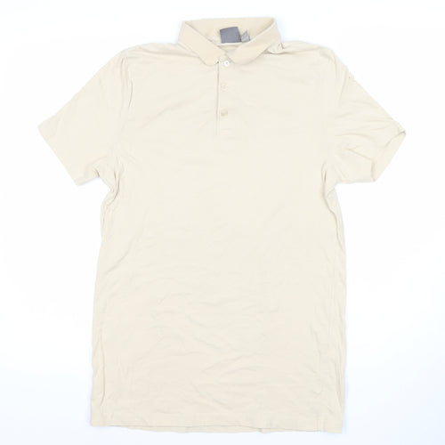 ASOS Men’s Beige Slim Fit Polo Shirt M Short Sleeve Cotton