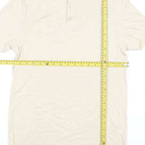 ASOS Men’s Beige Slim Fit Polo Shirt M Short Sleeve Cotton