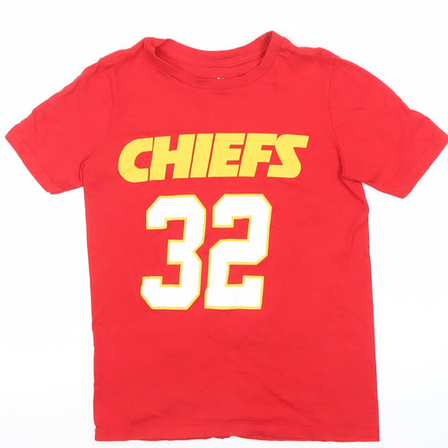 NFL Boys Red Kansas City Chiefs T-Shirt Size S American Football Sports Tee