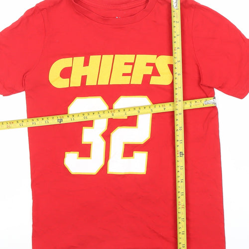 NFL Boys Red Kansas City Chiefs T-Shirt Size S American Football Sports Tee