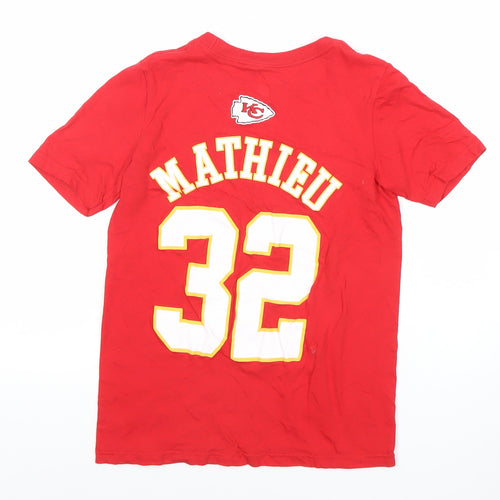 NFL Boys Red Kansas City Chiefs T-Shirt Size S American Football Sports Tee