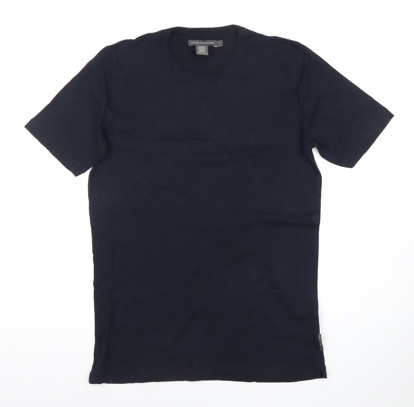 French Connection Men's Black Cotton Crew Neck T-Shirt Size S