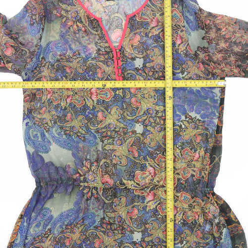 Wallis Women’s Multicoloured Paisley Sheer Tunic Blouse Size 14