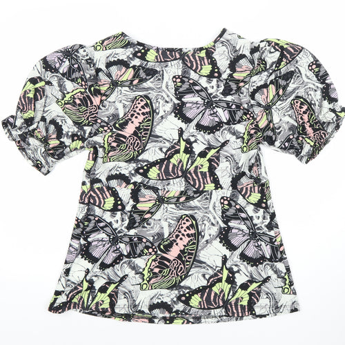 Next Women’s Multicoloured Butterfly Print Puff Sleeve Blouse UK 14