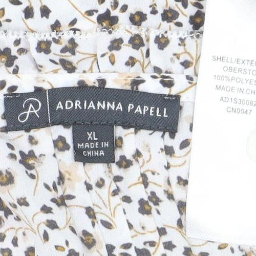 Adrianna Papell Women’s Multicoloured Floral Blouse XL Long Sleeve