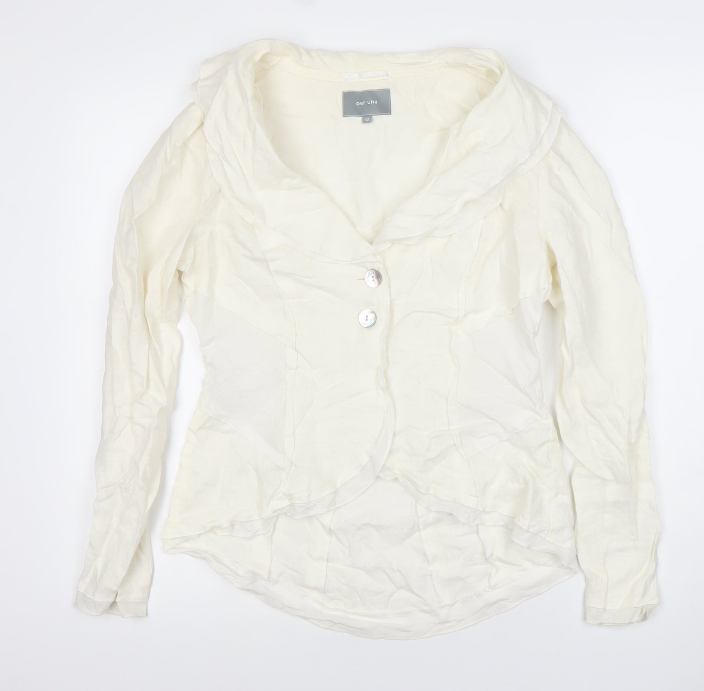 Marks and Spencer Per Una Women’s Ivory Linen Suit Jacket Size 12