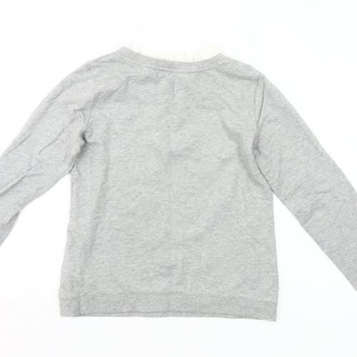 Boden Women’s Grey Cotton Pullover Sweatshirt XS Lace Trim