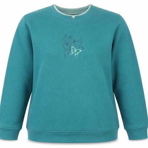 Northern Reflections Womens Teal Butterfly Sweatshirt XXL Cotton Blend