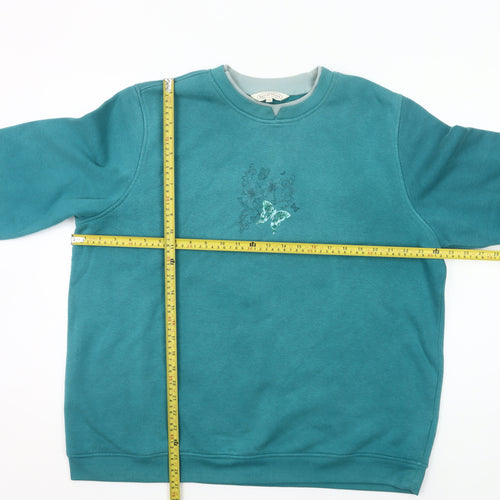 Northern Reflections Womens Teal Butterfly Sweatshirt XXL Cotton Blend