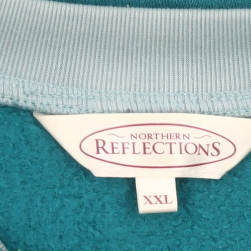 Northern Reflections Womens Teal Butterfly Sweatshirt XXL Cotton Blend