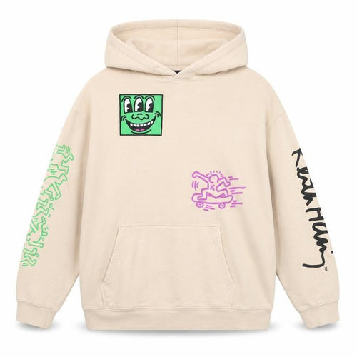 H&M Girls Beige Graphic Print Pullover Hoodie 14 Years Regular Fit