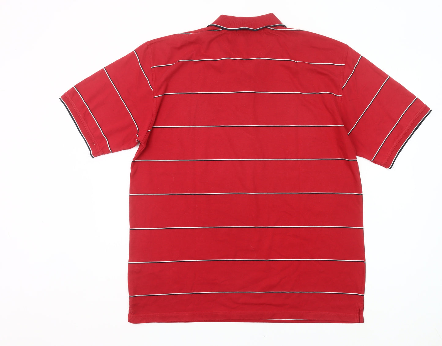 Sporte Leisure Men’s Red Striped Polo Shirt Size L Golf Casual