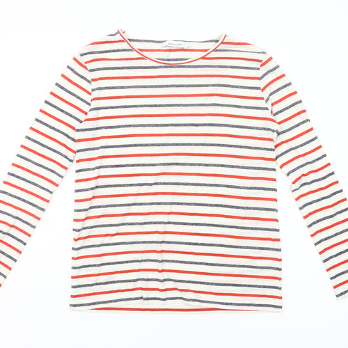 Samsøe Samsøe Womens Multicoloured Stripe Long Sleeve Cotton T-Shirt Size S