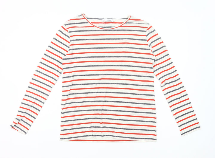 Samsøe Samsøe Womens Multicoloured Stripe Long Sleeve Cotton T-Shirt Size S