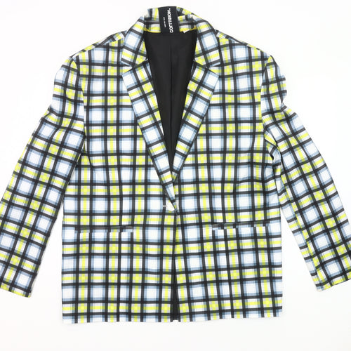 Collusion Womens Multicoloured Check Blazer UK 10 Regular Fit