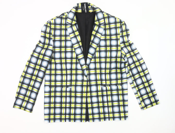 Collusion Womens Multicoloured Check Blazer UK 10 Regular Fit