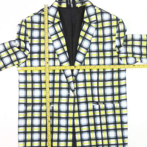 Collusion Womens Multicoloured Check Blazer UK 10 Regular Fit