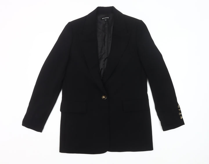 Whistles Womens Black UK 6 Blazer Jacket Workwear Single Breasted