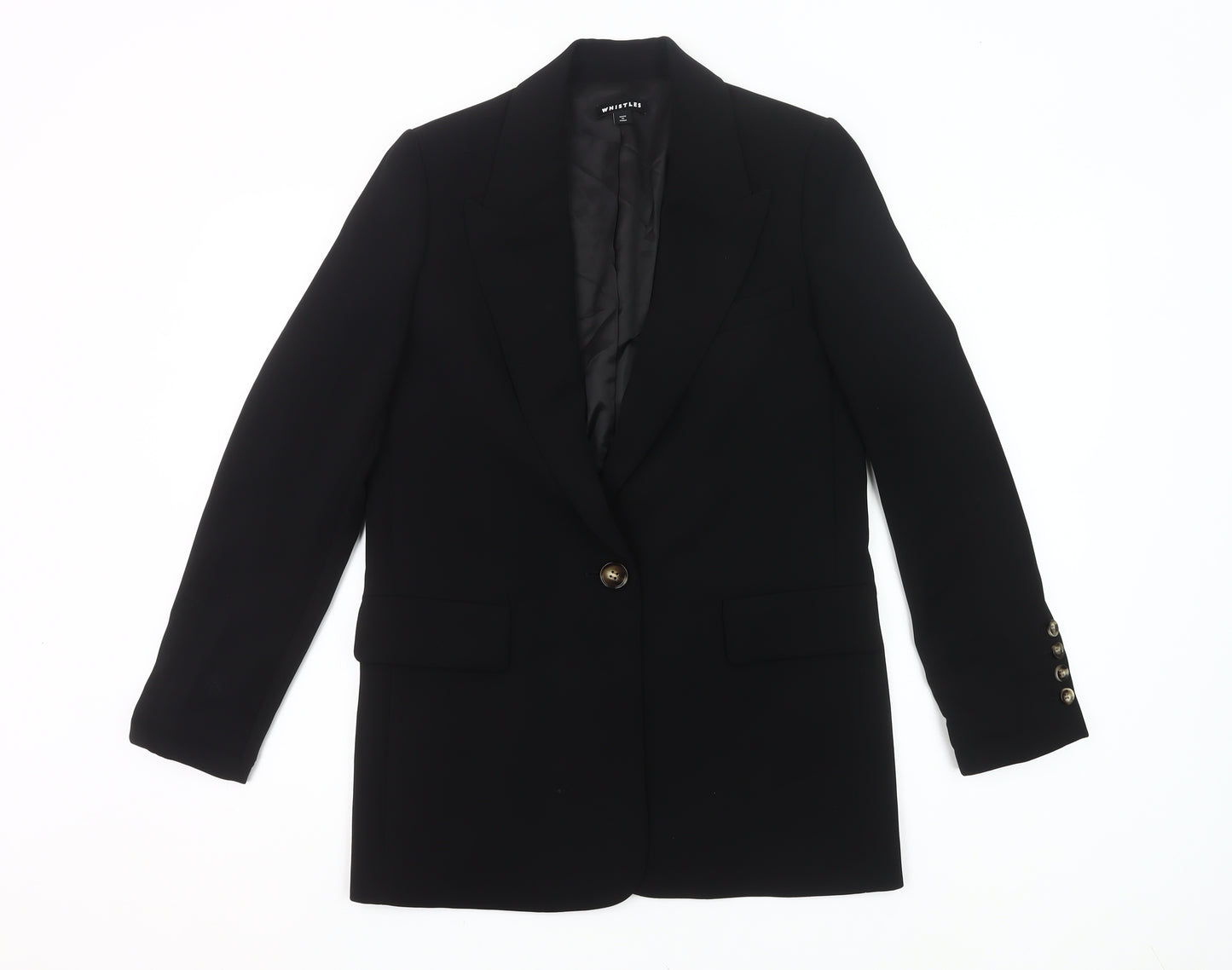 Whistles Womens Black UK 6 Blazer Jacket Workwear Single Breasted