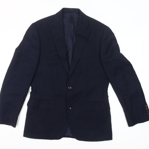 Moss 1851 Men's Blue Slim Fit Wool Suit Jacket 46 Short
