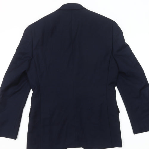 Moss 1851 Men's Blue Slim Fit Wool Suit Jacket 46 Short