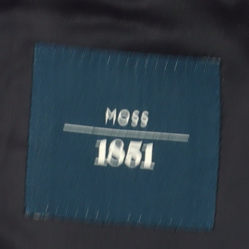 Moss 1851 Men's Blue Slim Fit Wool Suit Jacket 46 Short