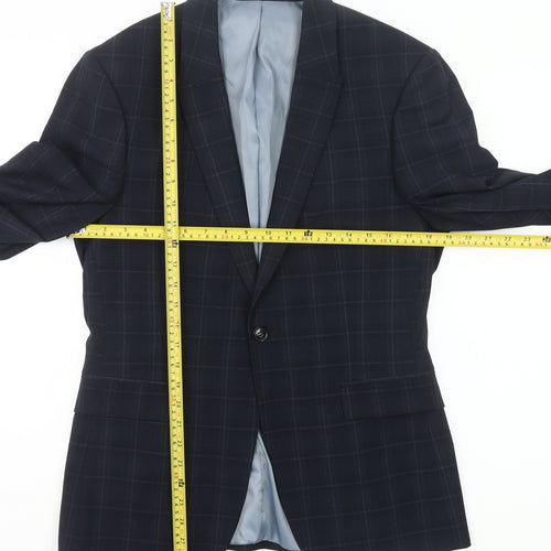 Topman Men’s Blue Check Slim Fit 38R Single-Breasted Blazer
