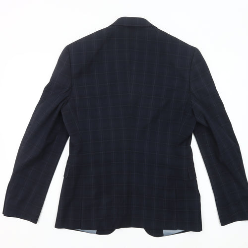 Topman Men’s Blue Check Slim Fit 38R Single-Breasted Blazer