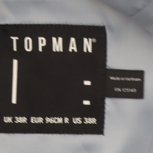 Topman Men’s Blue Check Slim Fit 38R Single-Breasted Blazer