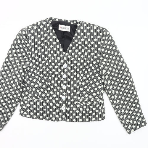 Windsmoor Women’s Black Polka Dot Size 12 Single-Breasted Jacket
