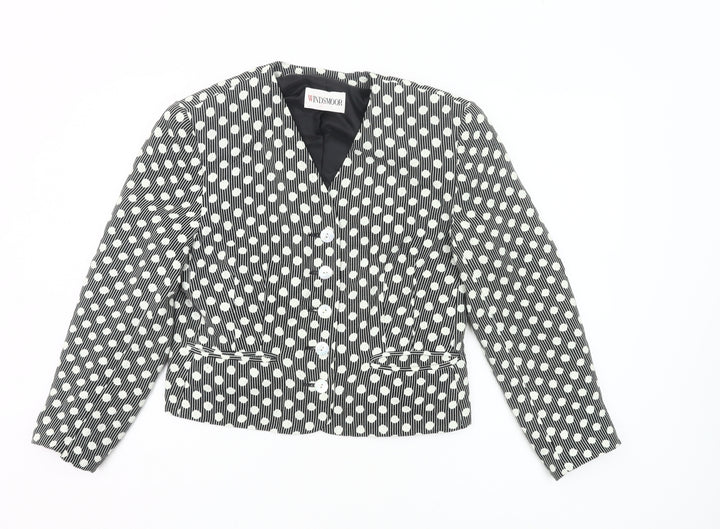 Windsmoor Women’s Black Polka Dot Size 12 Single-Breasted Jacket