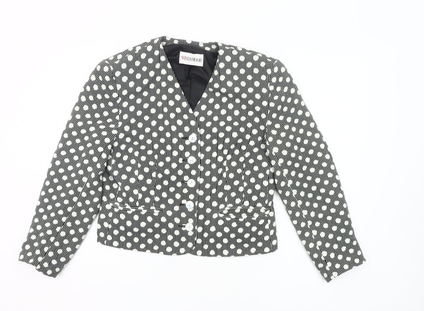 Windsmoor Women’s Black Polka Dot Size 12 Single-Breasted Jacket