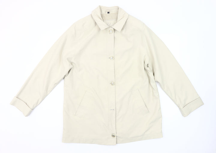 Nuage Women’s Beige Mid-Length Rain Coat Size 12 Polyester