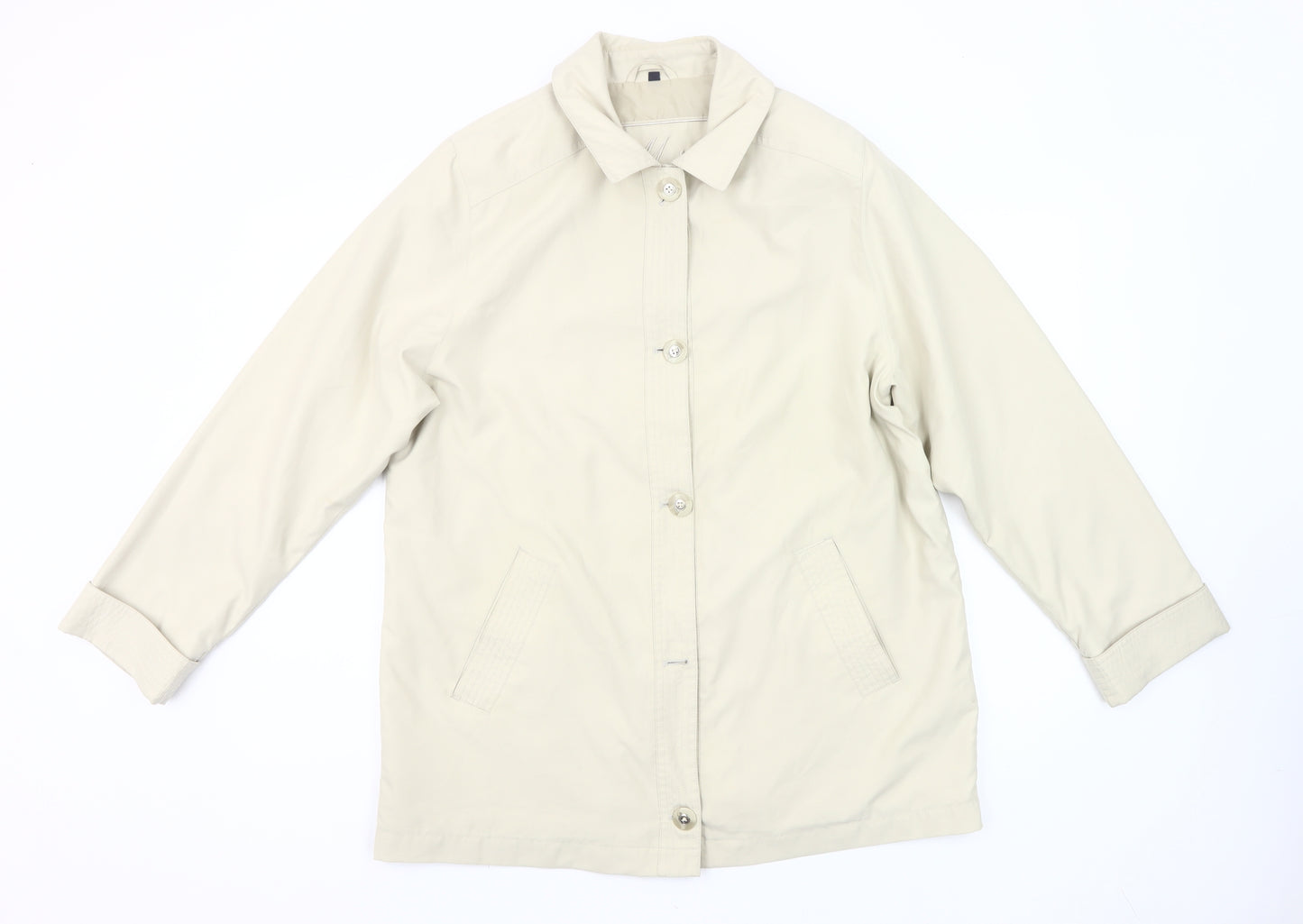 Nuage Women’s Beige Mid-Length Rain Coat Size 12 Polyester