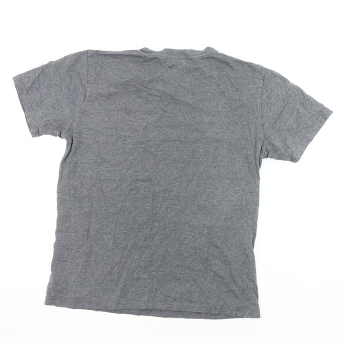 Between The Flags Womens Grey Cotton T-Shirt Small Summer Casual