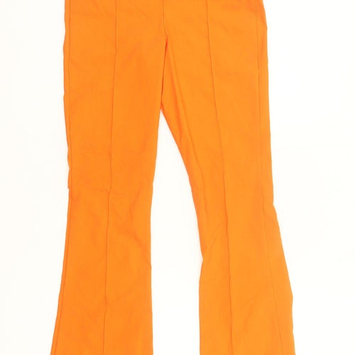 PrettyLittleThing Womens Orange UK 10 Flared High Rise Trousers