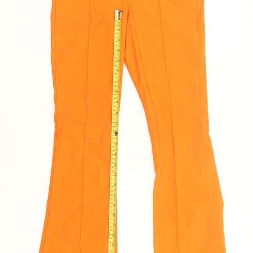 PrettyLittleThing Womens Orange UK 10 Flared High Rise Trousers