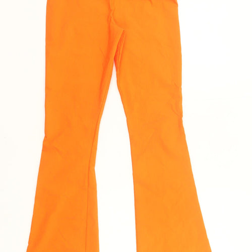 PrettyLittleThing Womens Orange UK 10 Flared High Rise Trousers